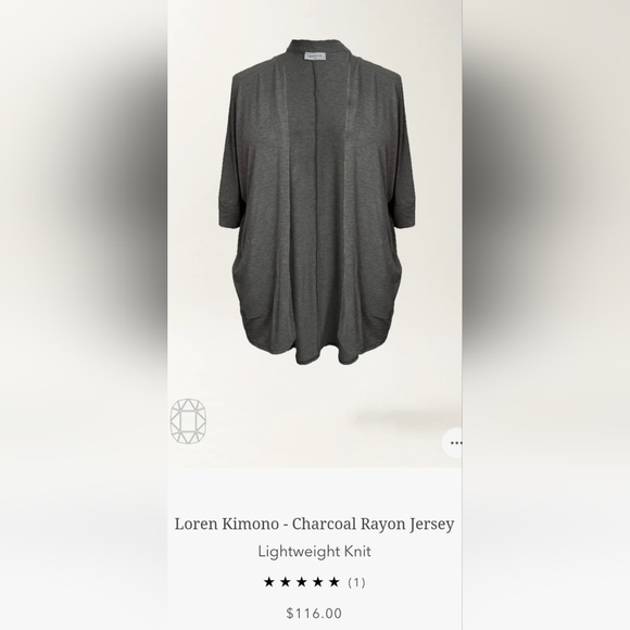 Allison Izu Loren Kimono Top, black/white stripe, size M/L - Picture 10 of 15